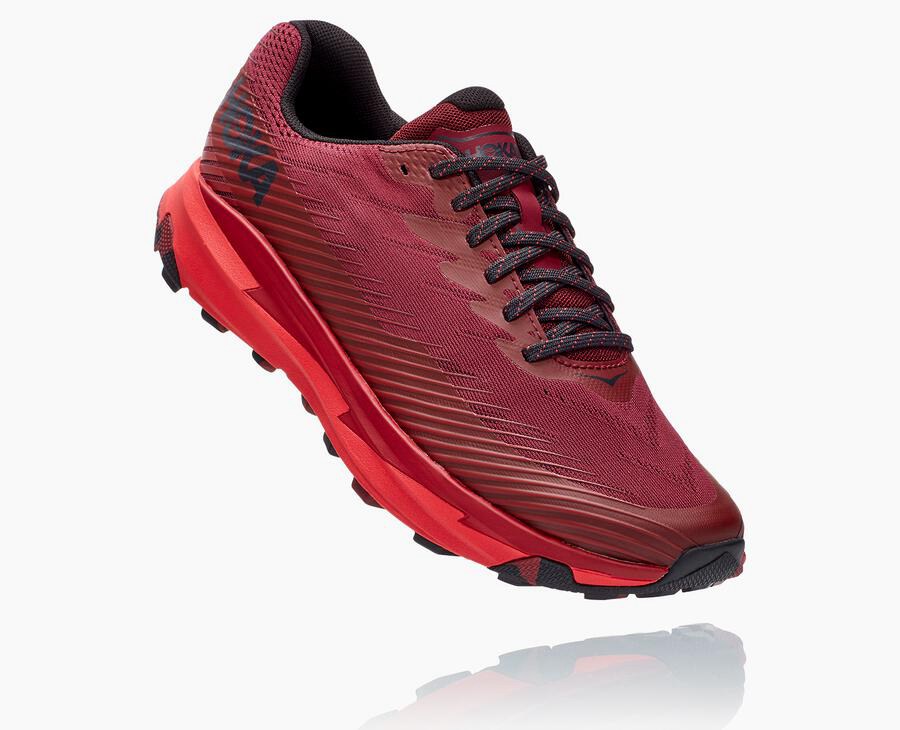 Trail Shoes Mens - Hoka One One Torrent 2 - Red - HMUPZYV-52